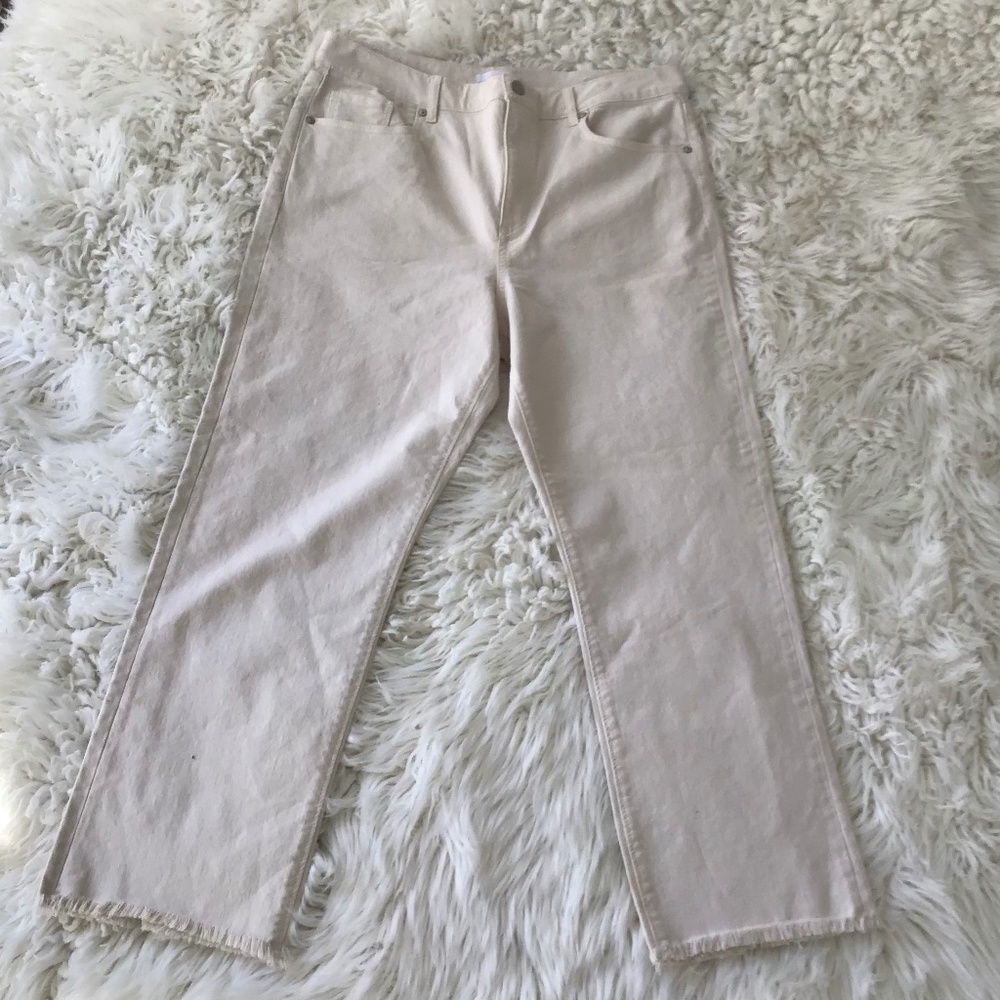 LOFT straight crop wide leg jeans